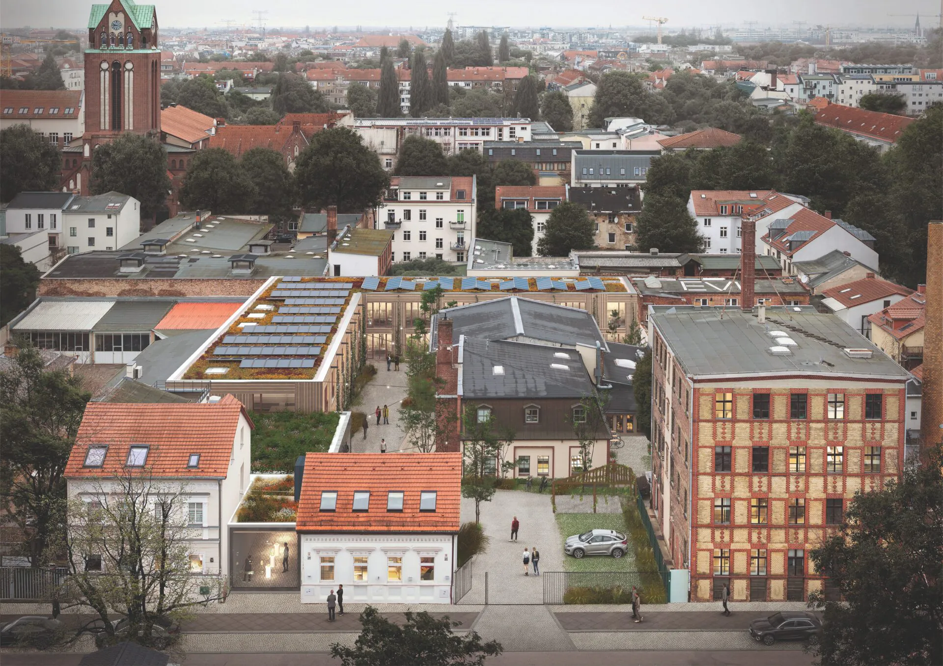 Projektvisualisierung HLCB Rendering Luftaufnahme