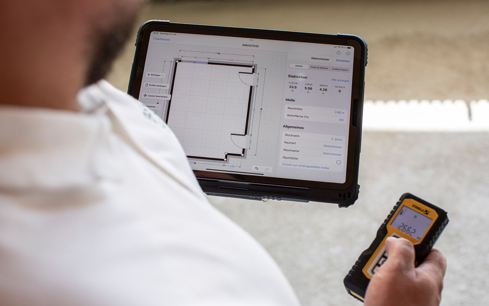 Digitale Übersicht der Bearbeitungsstände über Tablet