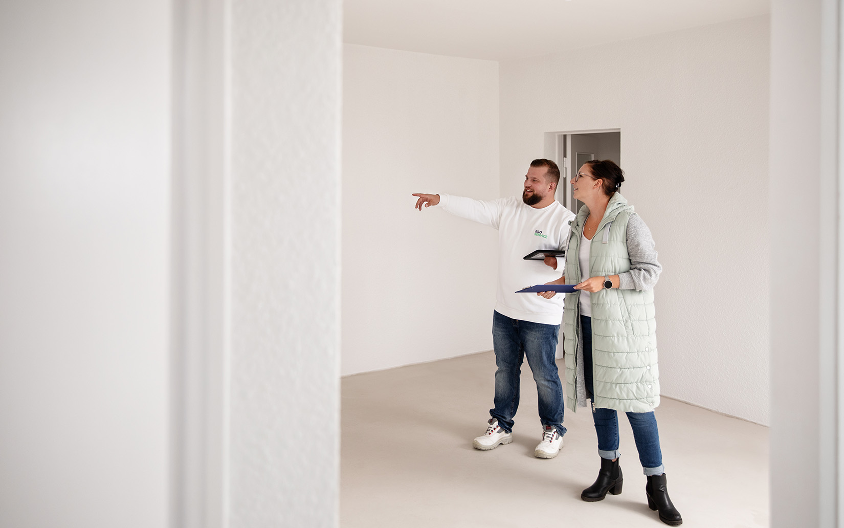 Begehung einer modernisierten Wohnung